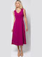 Summer Midi Dress Magenta