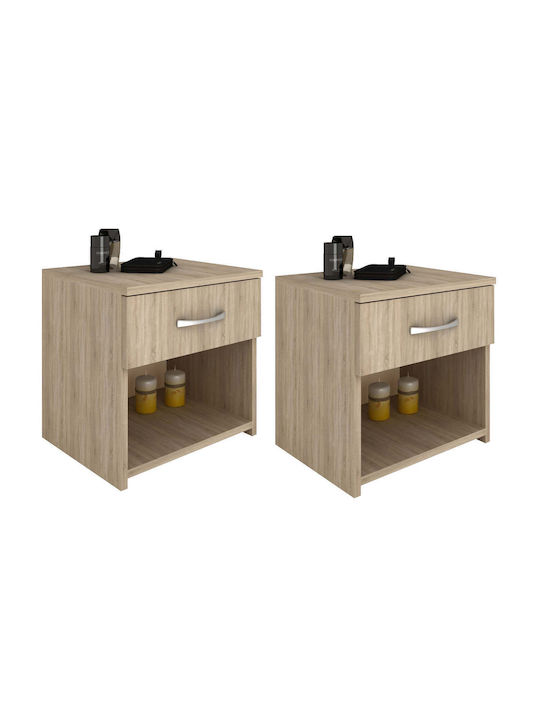 Nachttische Remi Metall Beige 2Stück 40x40x35cm