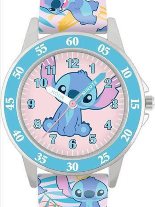 Disney Ceas analogic pentru copii Stitch cu curea din cauciuc/plastic Albastru