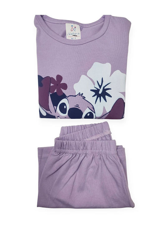 Natura Kids' Pajamas Summer Lilac Stitch