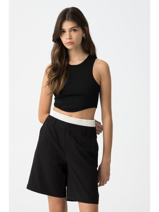 Παιδικό Crop Top Αμάνικο Black