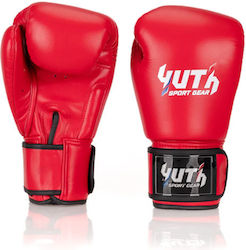 Yuth Boxhandschuhe Leder für Kampf Rot