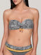Strapless Bikini Top Animal Print Zebra