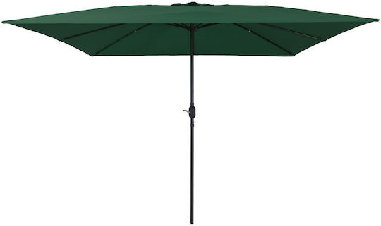Garten- und Terrassen-Sonnenschirm Quadratischer Aluminium Grüne 2,95x2,45xHöhe 2,48 m
