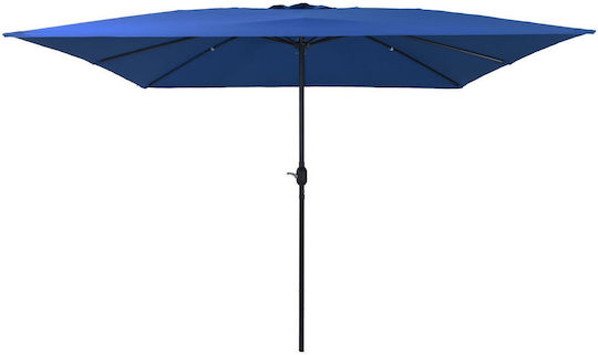 Umbrelă Pătrată Din Aluminiu Albastră 3x3xÎnălțime 2.48m