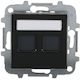 Abb Einzeln Netzwerksteckdose RJ45 Ohne Rahmen in Schwarz Farbe 1240936