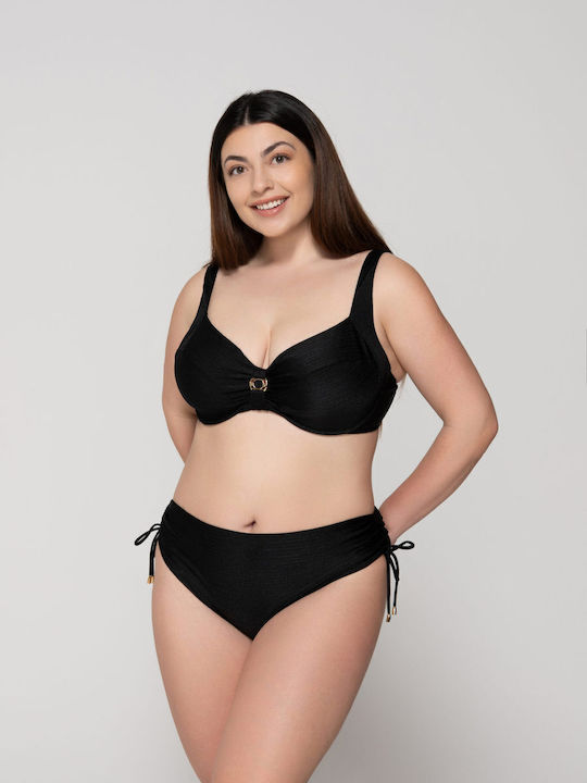Luna Slip Bikini Inferioare Talie Înaltă Negru