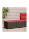 Garden Stool Cube Outdoor Rattan with Cushion Brown 2 Pieces 55x55x37cm