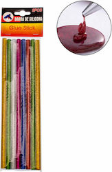 Set de 8 bețe de silicon cu sclipici multicolore 7x200mm OEM