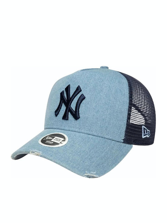New Era Damen MLB Denim New York Yankees 9forty A-Frame Trucker Cap Blaue Mütze