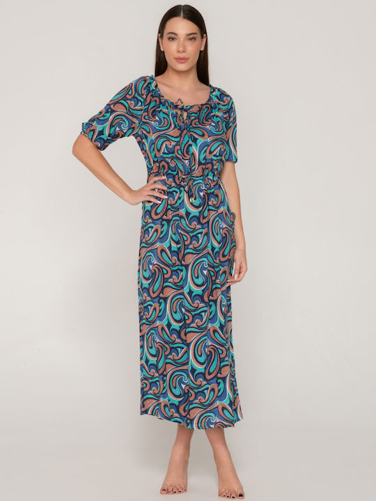 Luna Women's Maxi Dress Beachwear Blue