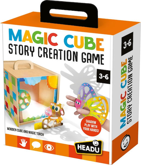 Set Creativ de Cuburi din Lemn Headu Creează Povești Magice 3-6 Ani