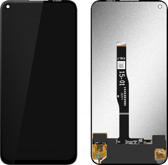 Madrid Papel Screen with Touch Mechanism and Frame for Huawei nova 5i, nova 6 SE, nova 7i, P20 lite, P40 lite 4G (Black)