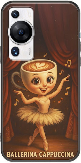 Brainrot Ballerina Cappuccina Huawei P60 Black TPU Black Silicone
