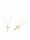 Polytimo Women's Gold Cross 14K with Chain