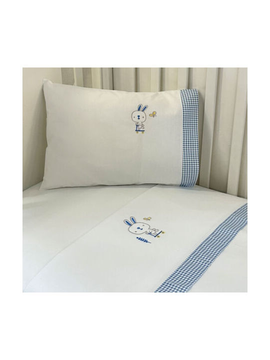 Bunny Bebe Seturi de cearșafuri pentru bebeluși Pentru Patut Bumbac cu Cauciuc Albe 160x110buc 3buc