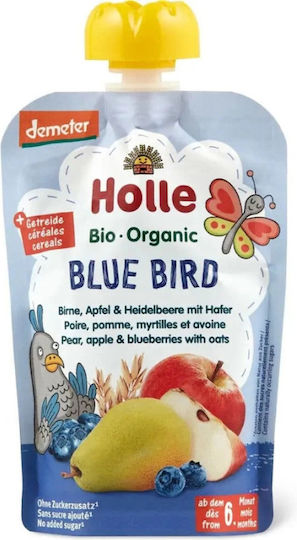 Holle Fruit-Vegetable Puree with Flavor Pear, Apple & Blueberry 100gr for 6+ Months