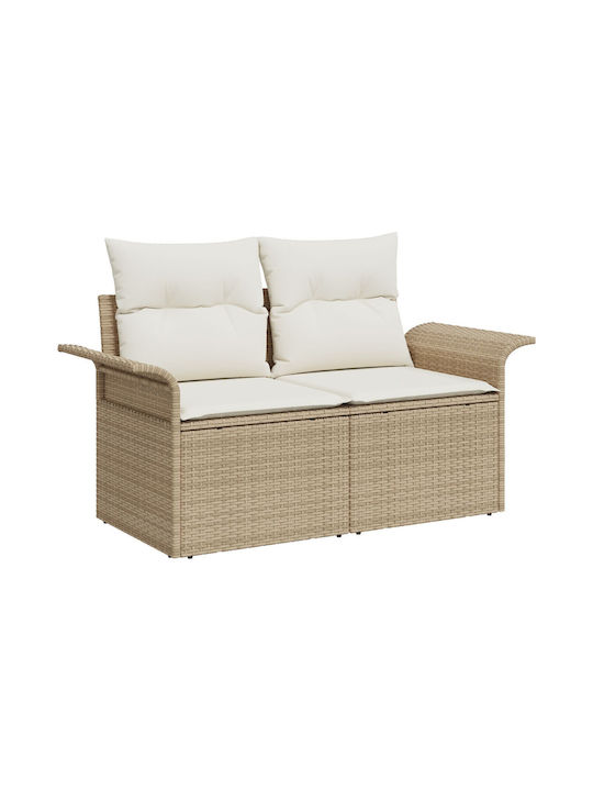 Zweisitziges Sofa Außenbereich Rattan mit Kissen 55x55x37cm