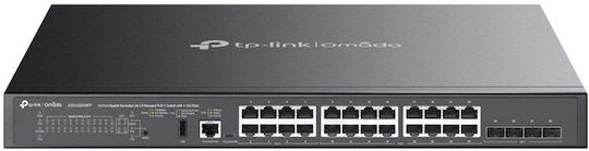 TP-LINK SG5428XMPP Managed L3 PoE++ Switch with 24 Gigabit (1Gbps) Ethernet Ports and 4 SFP Ports