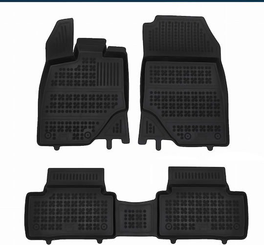 Schwarze Gummifußmatten kompatibel mit Peugeot E3008 III P64 Bev