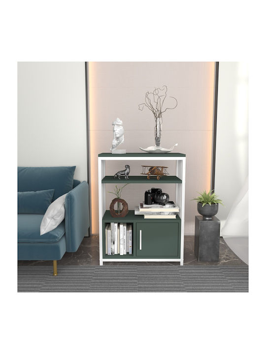 Βιβλιοθήκη Letos Green-white 60x29.6x80εκ.
