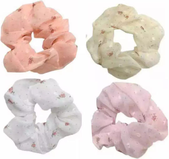 Set de 4 elastice de păr galben alb roz somon Bode 47283