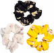 Set 3 Τεμ Scrunchie Σούρα Μαλλιών Κίτρινο Άσπρο Μπλε Bode 47287