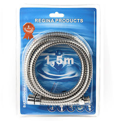 Shower Hose Chrome 1.50m Blister Regina