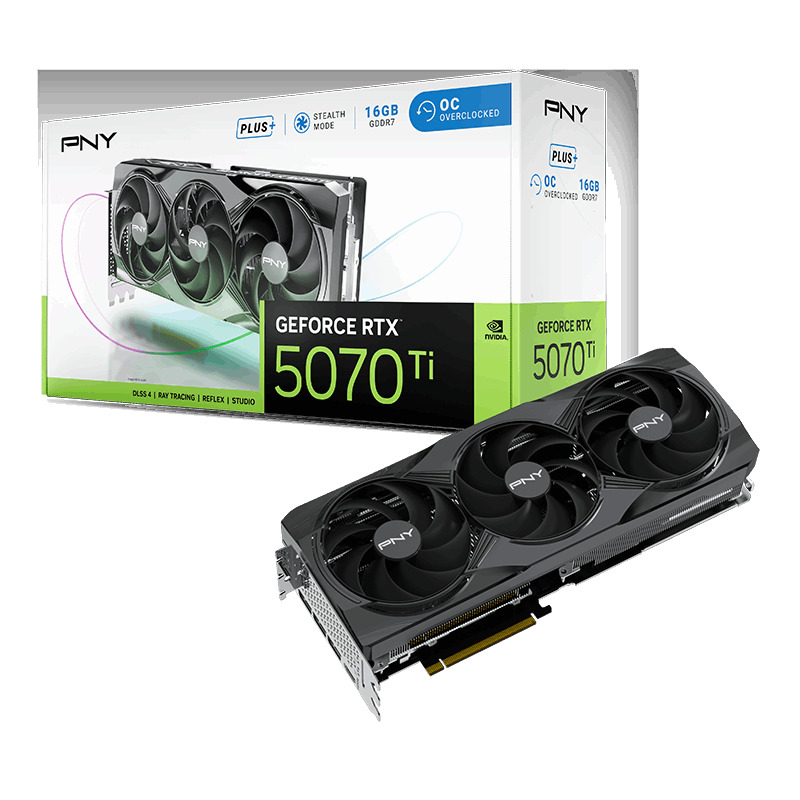 PNY GeForce RTX 5070 Ti 16GB GDDR7 Overclocked Triple Fan Plus Κάρτα Γραφικών