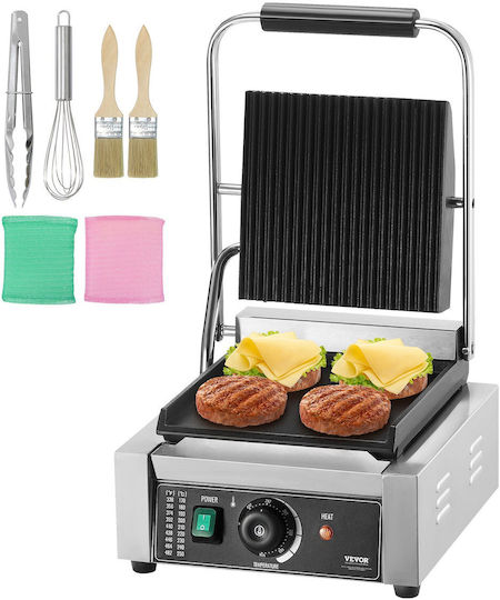 Vevor Commercial Sandwich Maker with Ribbed Top and Ribbed Bottom