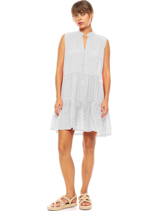 Pink Label Damen Kleid Strand White