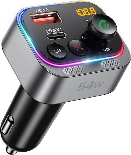 Luvlu FM Transmitter Αυτοκινήτου με Bluetooth / USB / Type-C