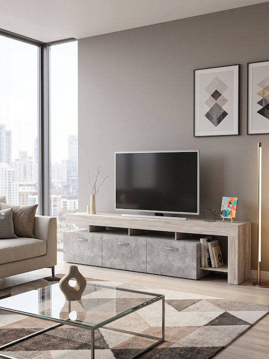 Έπιπλο Τηλεόρασης Madera Γκρι Μ220xΠ40xΥ52cm