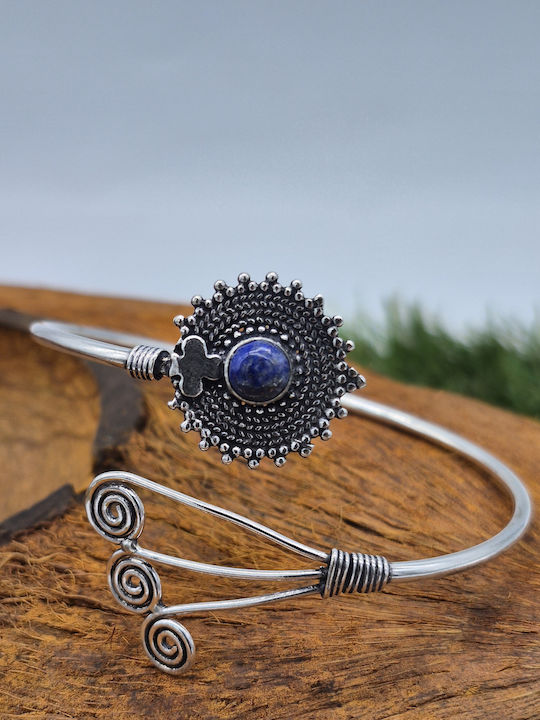 Women's Silver-Plated Lapis Lazuli Bracelet – Adjustable Boho Jewelry Inspiration & Inner Truth