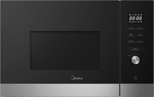 Midea Eingebauter Mikrowellenherd mit Grill 25Es Schwarz