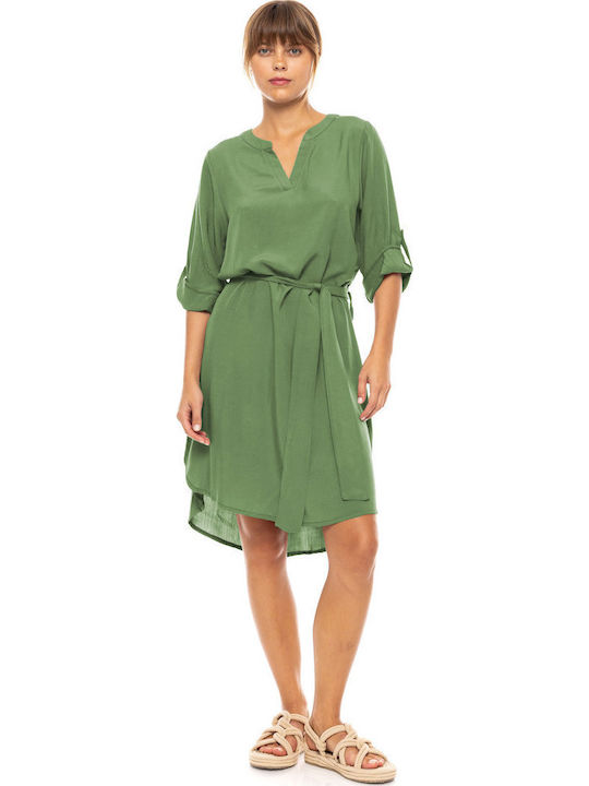 Pink Label Damen Kleid Strand Aspen Green