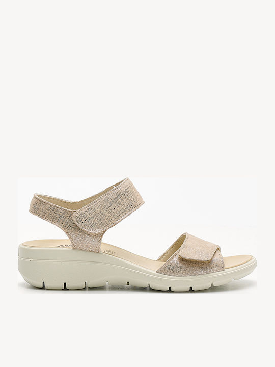 Imac Anatomic Women's Leather Platform Shoes Gold