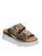 Women's Leather Platform Wedge Sandals Gold