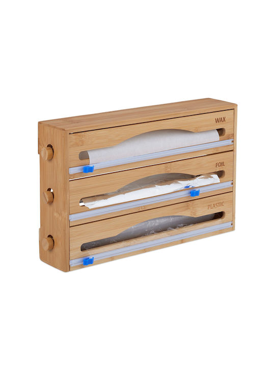 Relaxdays Distribuitor De Role Montat Pe Perete Din Lemn Maro 23.5x9cm 10046720