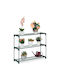 Metallic Garden Shelf with 3 Shelves Green 91x28.5x74.5cm