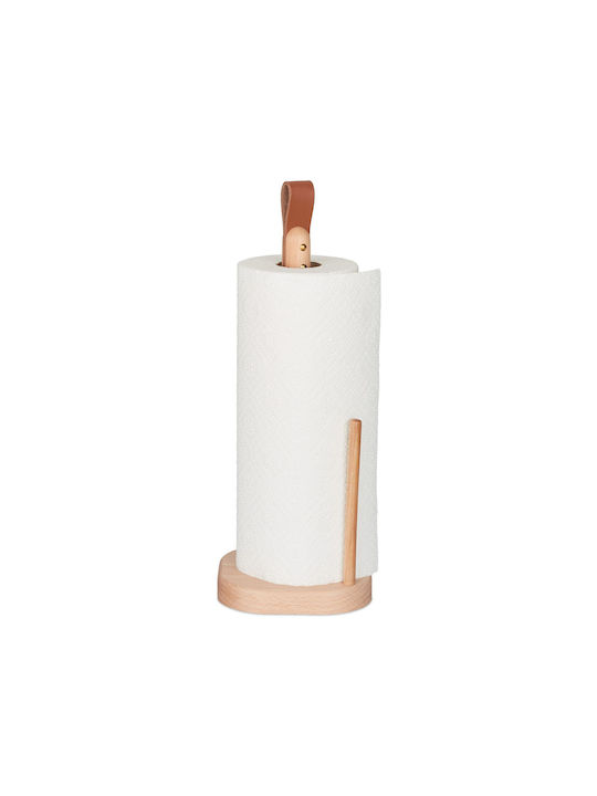 Relaxdays Wooden Paper Towel Holder Beige 35x13x13cm 10043326
