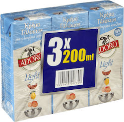 Adoro Κρέμα Γάλακτος Light 18% 200ml 3τεμ