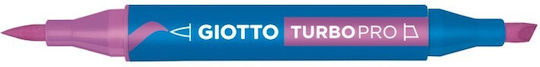 Giotto Turbo Pro Μωβ Μαρκαδόρος Ζωγραφικής με Διπλή Μύτη
