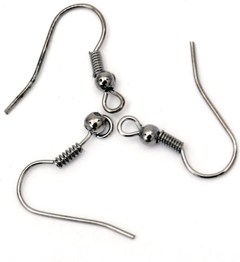 Steel Earring Hooks Silver 20pcs 6-99