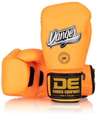 Danger Equipment Boxhandschuhe Leder für Kampf Orange