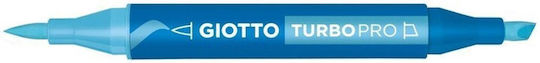 Giotto Turbo Pro Μπλε Μαρκαδόρος Ζωγραφικής με Διπλή Μύτη