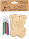 Wooden Decorative Set 2 Bears 6.5x10cm 3 Markers