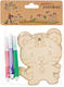 Wooden Decorative Set 2 Kittens 9x10cm 3 Markers
