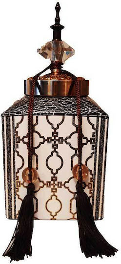 Inart Vază Decorativă Ceramică Bej 14x14x28.5cm 1buc