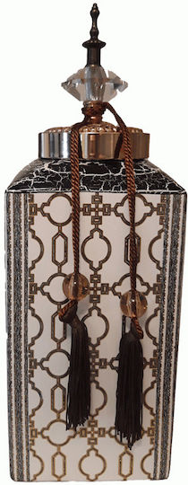 Inart Decorative Vase Beige 14x14x36cm